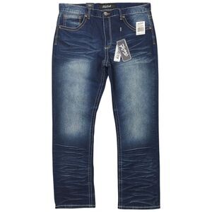 NWT True Luck Men Samson Bootcut Blue Denim Jeans Size 36x32